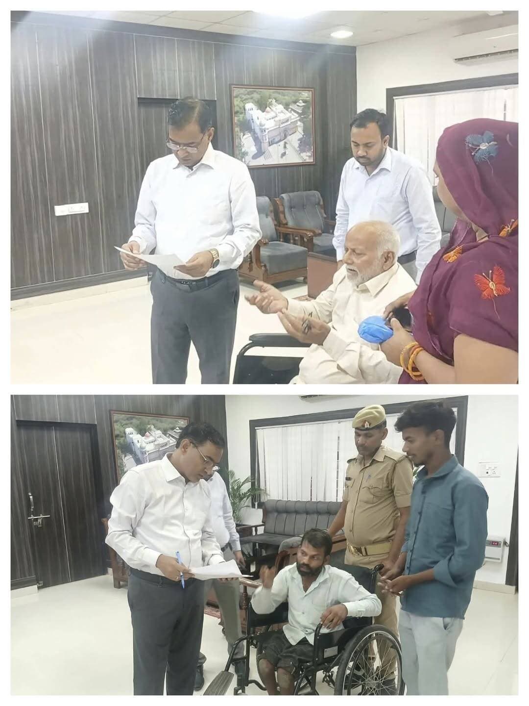 जनता दर्शन में दिखी जिलाधिकारी औरैया की सहृदयता ❤️
जनता दर्शन में पहुंचे जनसामान्य की शिकायतों को जिलाधिकारी बृजेश कुमार ने सहजता एवं संवेदनशीलता के साथ सुना। उन्होंने संबंधित अधिकारियों को शिकायतों के त्वरित, समयबद्ध एवं गुणवत्तापूर्ण निस्तारण के निर्देश दिए।
इस दौरान दिव्यांग फरियादियों की समस्याएं सुनने के लिए जिलाधिकारी ने अपनी कुर्सी छोड़कर उनके पास जाकर उनकी बात सुनी। जिलाधिकारी की इस मानवीय पहल और सहृदयता को देखकर अन्य फरियादी भी उनकी सराहना करते नजर आए।
जनता की समस्या, प्राथमिकता के साथ समाधान।
<nis:link nis:type=tag nis:id=जनतादर्शन nis:value=जनतादर्शन nis:enabled=true nis:link/> <nis:link nis:type=tag nis:id=बृजेशकुमार nis:value=बृजेशकुमार nis:enabled=true nis:link/> <nis:link nis:type=tag nis:id=जिलाधिकारी nis:value=जिलाधिकारी nis:enabled=true nis:link/> <nis:link nis:type=tag nis:id=औरैया nis:value=औरैया nis:enabled=true nis:link/> <nis:link nis:type=tag nis:id=जनसुनवाई nis:value=जनसुनवाई nis:enabled=true nis:link/>