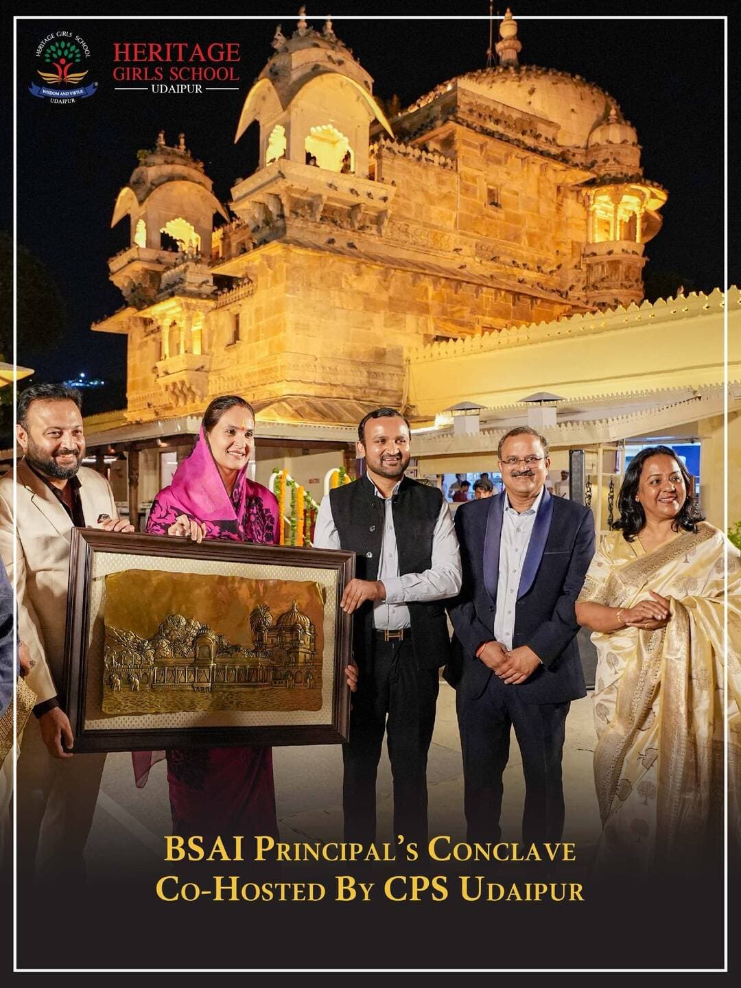 An evening that will be remembered not just for its grandeur, but for the warmth and graciousness that made it truly special.
On the occasion of the BSAI Principals’ Conclave 2026, the evening was graciously hosted in the magnificent setting of Udaipur, bringing together distinguished educational leaders for meaningful conversations, connections, and shared experiences.
We express our heartfelt and deepest gratitude to Shri Ji Huzur Dr. Lakshyaraj Singh Mewar and Maharani Sahiba Nivriti Kumari Ji Mewar for making the BSAI Principals’ Conclave 2026 a truly memorable experience. Their gracious welcome and thoughtful hospitality offered every guest a glimpse into the rich traditions and timeless elegance of Mewar. It was a privilege to bring together distinguished educational leaders in the magnificent setting of Udaipur.
The evening beautifully reflected the values of respect, generosity, and togetherness. Their kindness transformed a formal gathering into an experience filled with warmth and meaningful connections.
We remain sincerely grateful for the time, warmth, and graciousness extended to all the participating educational leaders.
An unforgettable evening of Mewar’s hospitality, heritage, and heartfelt generosity.
#bsai #hgs #principalsconclave #educationalleadership #udaipur