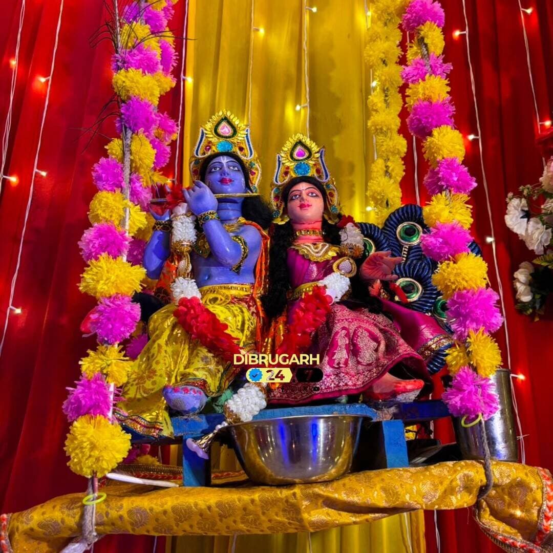 #Dibrugarh | Jhulan Mahotsav celebration at Sita Ram Pukur Par near over bridge