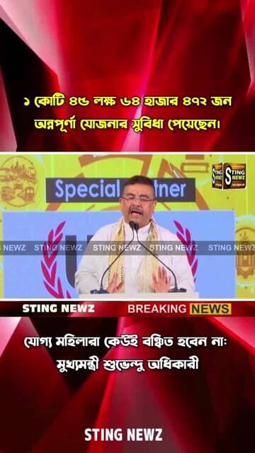 ১ কোটি ৪৫ লক্ষ ৬৪ হাজার ৪৭২ জন অন্নপূর্ণা যোজনার সুবিধা পেয়েছেন। যোগ্য মহিলারা কেউই বঞ্চিত হবেন না
