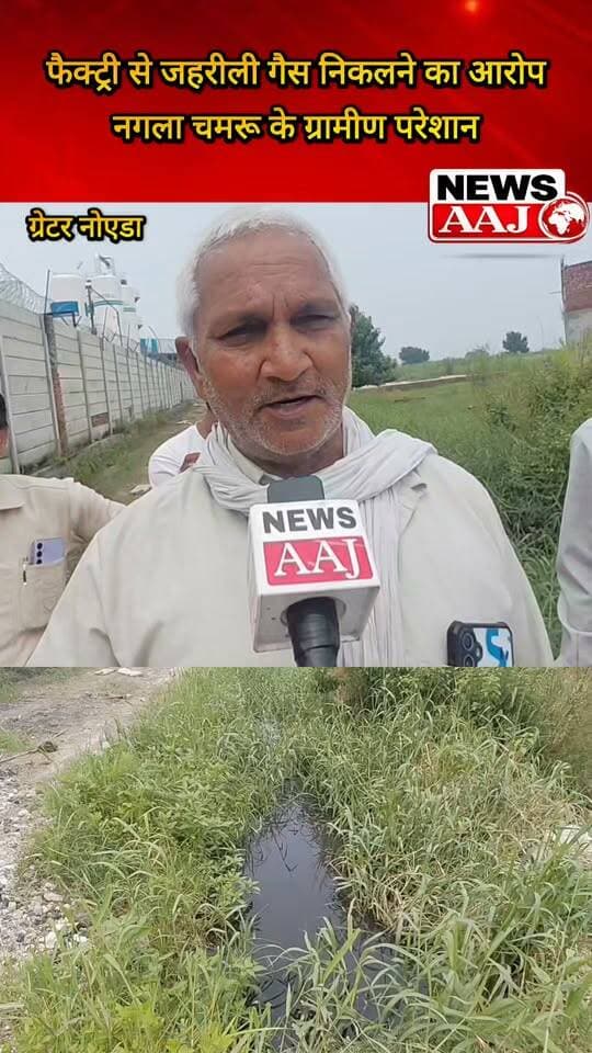 ग्रेटर नोएडा में फैक्ट्री से जहरीली गैस-केमिकल निकलने का आरोप, नगला चमरू के ग्रामीण परेशान; DM को शिकायत के बाद भी नहीं हुआ समाधान #GreaterNoida #NanglaChamru #ChemicalPollution #GroundReport #NewsAaj