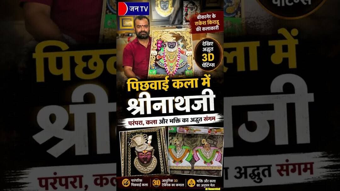 Bikaner में श्रीनाथजी की दिव्य पिछवाई आर्ट, नेचुरल रंगों से 3D Painting बना रहे राकेश किराडू