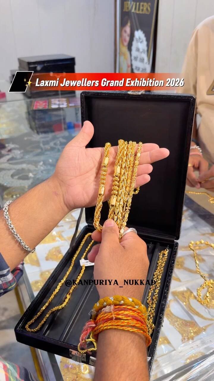 ✨ Laxmi Jewellers Grand Exhibition 2026
🎁 Shop More. Win More. Celebrate More.
📅 22 July – 2 August 2026
⏰ 10:00 AM – 9:00 PM
📍 Laxmi Jewellers Office
160, Defence Colony, Jajmau, Kanpur – 208010
⸻
💎 Exclusive Jewellery Collection
✨ Jewellery Starting at Just ₹295/-
✨ 1 Gram Pure Gold Jewellery – Now Available
💍 AD Jewellery
👑 Jadau Collection
✨ Kundan Jewellery
🌸 Jharkhand Jewellery
💖 Palki Collection
⸻
🔥 Special Offers
🎉 Buy 1 Get 1 FREE on Selected Jewellery
💎 Rani Haar
₹1750 ➜ ₹1450
💎 Designer Necklace
₹2250 ➜ ₹1850
⸻
🎁 Lucky Draw Rewards
🛍️ Shop for ₹2000
📺 Win an LG 43” 4K LED TV
🛍️ Shop for ₹3500
🧺 Win a 22 KG Washing Machine
🛍️ Shop for ₹5000
🛵 Win an Activa Scooty
🏔️ Special Grand Prize
✈️ Manali & Kasol (2N/3D) Trip Package
🏆 Only 3 Lucky Winners will win these exclusive prizes.
⸻
❤️ Why Visit?
✨ Premium Jewellery Collections
✨ Jewellery Starting at Just ₹295/-
✨ Exclusive Exhibition Offers
✨ Exciting Lucky Draw Prizes
✨ Shopping + Rewards = Double Celebration
💎 Don’t miss Kanpur’s biggest jewellery exhibition of the season! ✨🎁