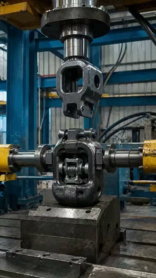 Heavy machinery precision testing in progress. How many moving parts do you spot in this assembly? #Machining #Tech #IndustrialDesign