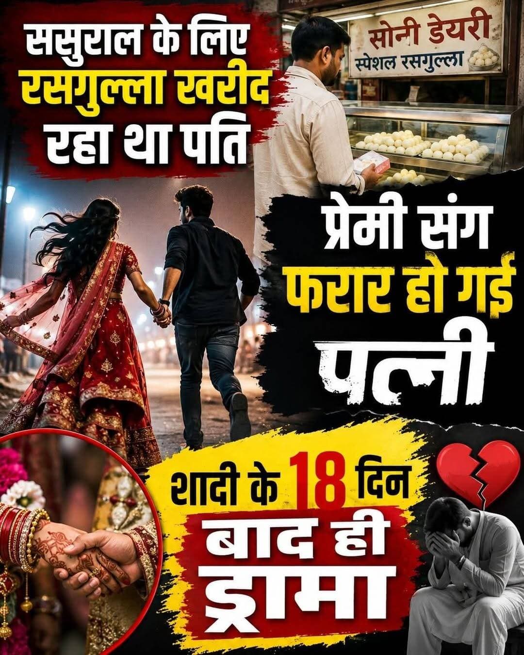 शादी के 18 दिन बाद नवविवाहिता प्रेमी संग फरार
शादी के महज 18 दिन बाद पहली बार मायके जा रही नवविवाहिता ने रास्ते में पति को चौंका दिया। नवगछिया बाजार में पति जब रसगुल्ले खरीदने दुकान पर गया, उसी दौरान वह कथित प्रेमी के साथ वहां से निकल गई। पति की सूचना पर पुलिस ने देर रात दोनों को राघोपुर बहतरा से बरामद कर लिया।
जानकारी के मुताबिक, पूर्णिया जिले के सुखसेना की रहने वाली तारावती कुमारी की शादी 7 अगस्त को नारायणपुर थाना क्षेत्र के चकरामी निवासी पिंटू कुमार से हुई थी। मंगलवार को वह पहली बार पति के साथ मायके के लिए रवाना हुई थी।
रास्ते में नवविवाहिता ने ससुराल के लोगों के लिए रसगुल्ले लेने की बात कही। इसके बाद दोनों नवगछिया बाजार के मिल टोला स्थित सोनी डेयरी पहुंचे। पति जब मिठाई खरीदने में लगा था, तभी वह कथित तौर पर पहले से संपर्क में रहे उत्कर्ष कुमार के साथ वहां से चली गई।
पत्नी के गायब होने पर पति ने काफी तलाश की और डायल-112 पर सूचना दी। पुलिस की पड़ताल में कथित प्रेमी का संबंध बोरवा गांव से सामने आया। आगे की जानकारी मिलने पर नवविवाहिता के राघोपुर बहतरा में होने का पता चला।
इसके बाद ईआरवी-14 जहान्वी चौक की टीम राहुल राज और चालक चंद्रशेखर यादव के साथ मौके पर पहुंची। पुलिस ने रात करीब दो बजे नवविवाहिता और उसके कथित प्रेमी को बरामद कर लिया।