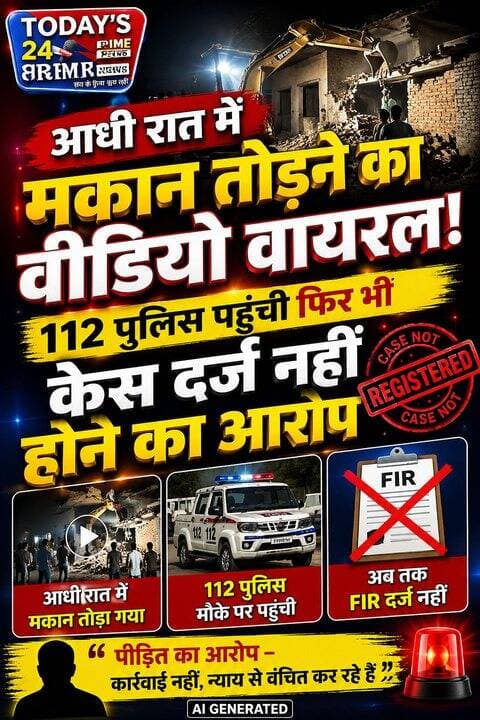 आधी रात में मकान तोड़ने का वीडियो वायरल, 112 पुलिस पहुंची फिर भी केस दर्ज नहीं होने का आरोप
पूर्वी चम्पारण के पीपरा थाना क्षेत्र में आधी रात को मकान तोड़े जाने का एक वीडियो सोशल मीडिया पर वायरल होने के बाद मामला चर्चा में है। पीड़ित रणजीत कुमार ने आरोप लगाया है कि कुछ लोगों द्वारा रात के समय उनके मकान को तोड़ा जा रहा था। घटना की सूचना मिलने पर 112 की पुलिस मौके पर पहुंची और मामले की जांच भी की, लेकिन इसके बावजूद अब तक प्राथमिकी दर्ज नहीं की गई है।।।।।।।।।।।।।।।।
#motiharinews #amiteshkumar #motiharinewsupdate #Todays_24_Crime_News #motiharpolice