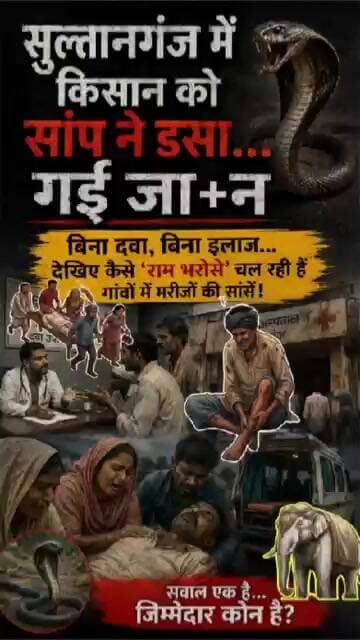 सुल्तानगंज के अस्पताल में सांप के जहर की दवा तक नहीं! #HealthSystem #MadhyaPradesh #NewsAlert