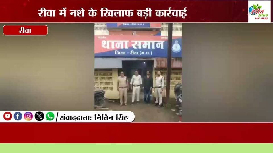 रीवा में नशे के खिलाफ बड़ी कार्रवाई, 16.632 किलो गांजा और अवैध पिस्टल के साथ आदतन अपराधी गिरफ्तार