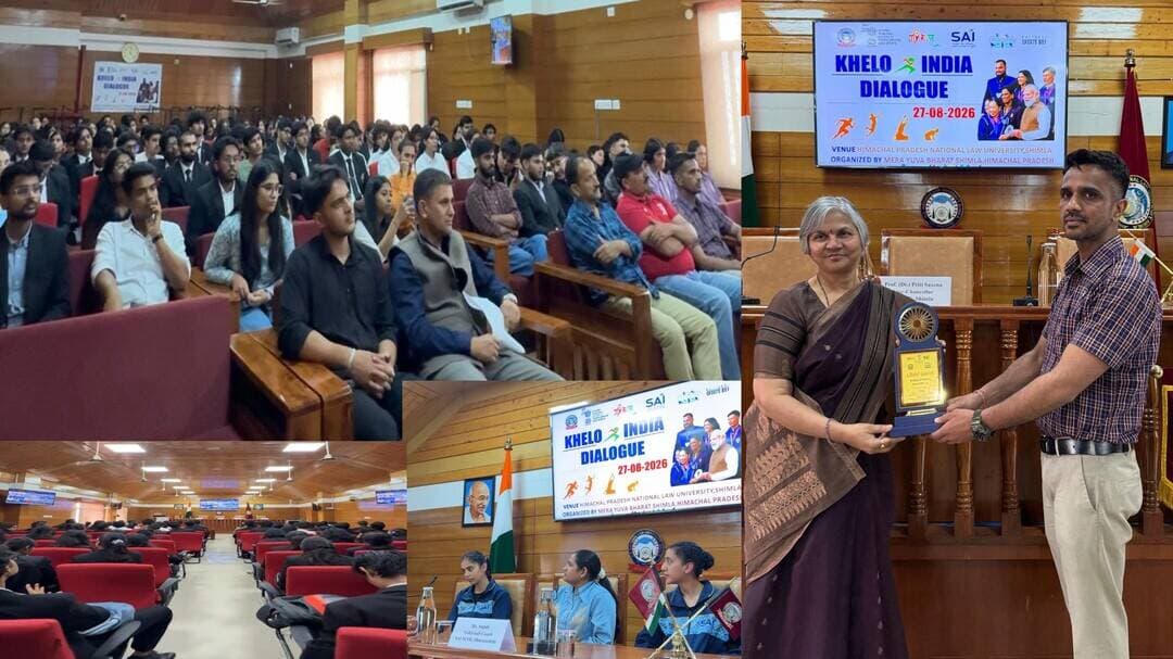 राष्ट्रीय खेल दिवस के उपलक्ष्य में हिमाचल प्रदेश राष्ट्रीय विधि विश्वविद्यालय, शिमला में “खेलो इंडिया संवाद” एवं “युवा कनेक्ट” कार्यक्रम आयोजित
Bushahr Today TV
शिमला/हिमाचल। राष्ट्रीय खेल दिवस के उपलक्ष्य में **मेरा युवा भारत (MY Bharat), शिमला** के तत्वावधान में **हिमाचल प्रदेश राष्ट्रीय विधि विश्वविद्यालय, शिमला** में “**खेलो इंडिया संवाद (Khelo India Samvaad)**” एवं “**युवा कनेक्ट (Yuva Connect)**” कार्यक्रम का आयोजन किया गया। कार्यक्रम का उद्देश्य युवाओं को खेलों, युवा नेतृत्व, स्वस्थ जीवनशैली एवं राष्ट्र निर्माण से जोड़ते हुए खेल क्षेत्र के विकास और युवाओं की भूमिका पर सार्थक संवाद स्थापित करना था।
राष्ट्रीय खेल दिवस प्रत्येक वर्ष **29 अगस्त** को महान हॉकी खिलाड़ी एवं भारत के गौरव **मेजर ध्यानचंद ** की जयंती के अवसर पर मनाया जाता है। इस अवसर पर देशभर में विभिन्न कार्यक्रमों के माध्यम से युवाओं को खेलों के प्रति प्रोत्साहित करने, खेल संस्कृति को बढ़ावा देने तथा राष्ट्र निर्माण में उनकी सक्रिय भागीदारी सुनिश्चित करने के लिए जागरूक किया जाता है।
कार्यक्रम का विशेष आकर्षण **माननीय प्रधानमंत्री नरेंद्र मोदी का वर्चुअल संबोधन** रहा। प्रधानमंत्री ने देशभर में लगभग **1,600 स्थानों पर उपस्थित 8 लाख से अधिक युवाओं** को संबोधित करते हुए खेलों को युवा सशक्तिकरण, स्वस्थ जीवनशैली और राष्ट्र निर्माण का महत्वपूर्ण माध्यम बताया। उन्होंने युवाओं को खेलों में अधिकाधिक भागीदारी के लिए प्रेरित किया तथा भारत को वैश्विक खेल शक्ति के रूप में स्थापित करने के संकल्प को रेखांकित किया।
इस अवसर पर **प्रोफेसर डॉ. प्रीति सक्सेना, कुलपति, हिमाचल प्रदेश राष्ट्रीय विधि विश्वविद्यालय, शिमला** ने मुख्य अतिथि के रूप में कार्यक्रम में सहभागिता की। उन्होंने युवाओं को संबोधित करते हुए खेलों को जीवन का अभिन्न अंग बनाने तथा नशे जैसी सामाजिक बुराइयों से दूर रहने का आह्वान किया। उन्होंने कहा कि अनुशासन, समर्पण, टीम भावना और नेतृत्व जैसे गुणों के विकास में खेलों की महत्वपूर्ण भूमिका है तथा युवा इन गुणों को अपनाकर राष्ट्र निर्माण में प्रभावी योगदान दे सकते हैं।
प्रधानमंत्री के संबोधन के पश्चात स्थानीय स्तर पर **युवा संवाद** आयोजित किया गया, जिसमें युवाओं तथा स्थानीय स्तर के उत्कृष्ट खिलाड़ियों के बीच खेलों से संबंधित विभिन्न विषयों पर संवाद हुआ। संवाद के दौरान देश में विगत वर्षों में विकसित हुए **खेल अवसंरचना (Sports Infrastructure)**, भारत के सुदृढ़ होते **Sports Ecosystem**, जमीनी स्तर पर खेल प्रतिभाओं को अवसर प्रदान करने तथा युवाओं के लिए खेल क्षेत्र में उपलब्ध संभावनाओं पर चर्चा की गई।
युवा संवाद में मुख्य रूप से निम्नलिखित विषयों पर युवाओं के विचार एवं सुझाव प्राप्त किए गए—
1. **खेल पारिस्थितिकी तंत्र को सुदृढ़ करना:** ग्रामीण एवं जमीनी स्तर तक बेहतर खेल सुविधाएं, गुणवत्तापूर्ण कोचिंग, प्रशिक्षण एवं प्रतिस्पर्धात्मक अवसर उपलब्ध कराना।
2. **2036 ओलंपिक के लिए प्रतिभाओं का विकास:** वैज्ञानिक एवं व्यवस्थित तरीके से खेल प्रतिभाओं की पहचान, Athlete Development तथा आधुनिक प्रशिक्षण सुविधाओं के माध्यम से भावी खिलाड़ियों को तैयार करना।
3. **Youth Leadership एवं Governance में युवाओं की भागीदारी:** युवाओं को नेतृत्व एवं निर्णय-प्रक्रिया में अधिक अवसर प्रदान करना तथा उनकी ऊर्जा एवं नवाचार का सकारात्मक उपयोग सुनिश्चित करना।
4. **विकसित भारत के लिए युवा सशक्तिकरण:** युवाओं को Future-Ready Skills, Volunteering, Innovation एवं Nation-Building के अवसरों से जोड़कर उन्हें जिम्मेदार एवं सशक्त नागरिक के रूप में विकसित करना।
कार्यक्रम के दौरान युवाओं से उनके **विचार, सुझाव एवं आकांक्षाएं** भी प्राप्त की गईं। प्रतिभागियों द्वारा दिए गए सुझावों को **QR Code** के माध्यम से संकलित किया जाएगा, ताकि युवाओं की सहभागिता एवं उनके विचारों को आगामी युवा कार्यक्रमों में शामिल किया जा सके। युवाओं को **Viksit Bharat Young Leaders Dialogue (VBYLD)** के आगामी चरणों में सक्रिय भागीदारी के लिए भी प्रेरित किया गया।
कार्यक्रम में MY Bharat, शिमला एवं हिमाचल प्रदेश राष्ट्रीय विधि विश्वविद्यालय के 250 से अधिक युवाओं ने उत्साहपूर्वक भाग लिया। प्रतिभागियों ने खेलों के विकास, स्वस्थ जीवनशैली, युवा नेतृत्व, नशा-मुक्त समाज तथा विकसित भारत के निर्माण से जुड़े अपने विचार एवं सुझाव साझा किए।
कार्यक्रम ने युवाओं को खेलों के प्रति प्रेरित करने के साथ-साथ उनमें **अनुशासन, नेतृत्व, स्वस्थ जीवनशैली, सामाजिक उत्तरदायित्व एवं राष्ट्र निर्माण की भावना** को सुदृढ़ करने में महत्वपूर्ण भूमिका निभाई। इस अवसर पर युवाओं ने खेलों को व्यक्तिगत विकास के साथ-साथ एक सशक्त, स्वस्थ एवं विकसित भारत के निर्माण का प्रभावी माध्यम बनाने के संकल्प को भी दोहराया।
