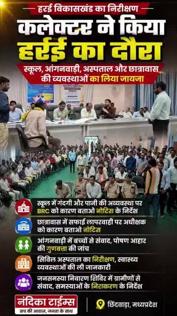 कलेक्टर ने किया हर्रई का दौरा! लापरवाही पर अधिकारियों को नोटिस | Chhindwara News #shorts #chhindwara