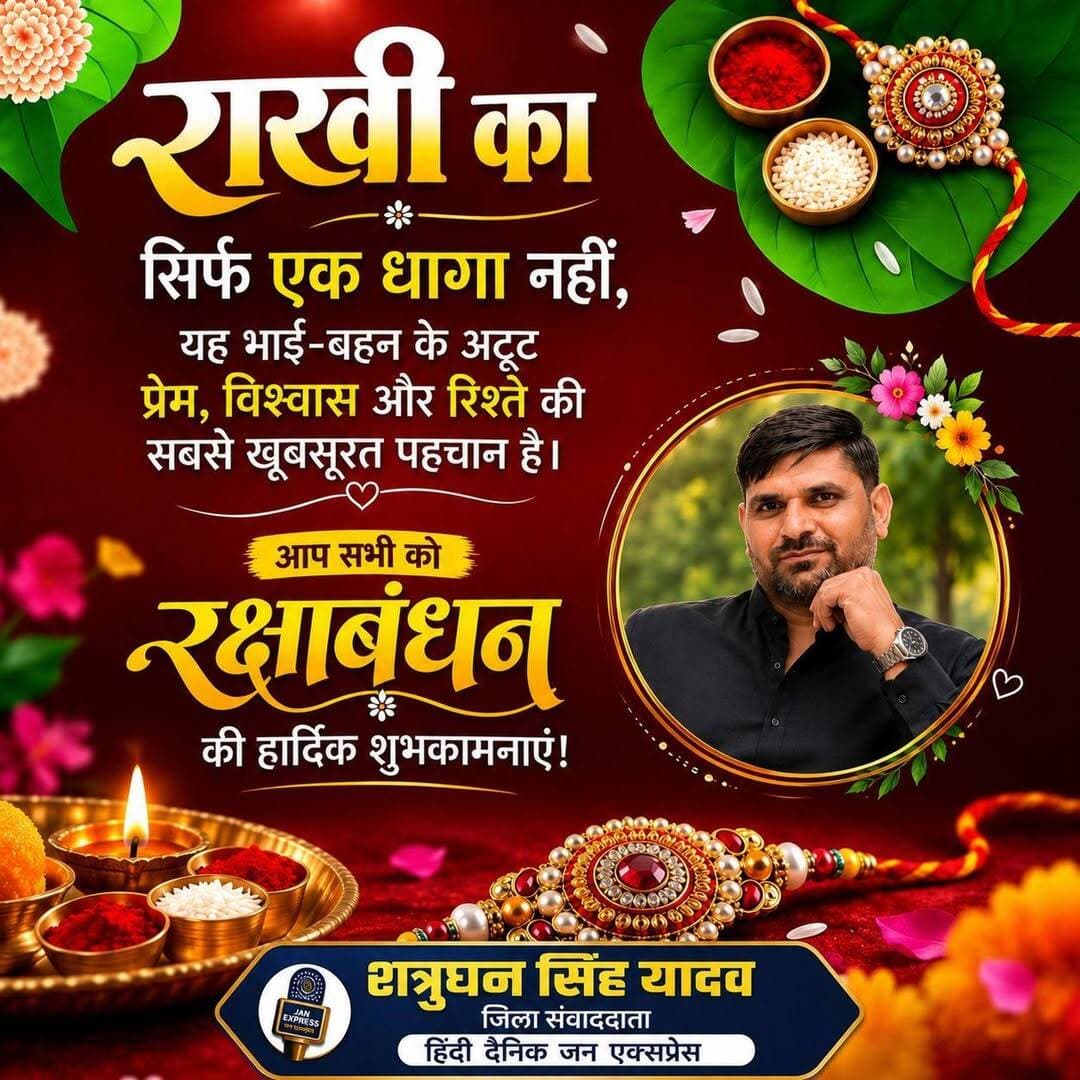 भाई-बहन के अटूट प्रेम, स्नेह और विश्वास का पावन पर्व—रक्षाबंधन!! ❤️🪢
यह पवित्र रिश्ता जीवनभर प्रेम, सम्मान और अपनत्व की डोर से बंधा रहे!!
आप सभी को रक्षाबंधन के पावन पर्व की हार्दिक बधाई एवं शुभकामनाएं!!
<nis:link nis:type=tag nis:id=रक्षाबंधन nis:value=रक्षाबंधन nis:enabled=true nis:link/> <nis:link nis:type=tag nis:id=rakshabandhan nis:value=RakshaBandhan nis:enabled=true nis:link/> <nis:link nis:type=tag nis:id=भाईबहन nis:value=भाईबहन nis:enabled=true nis:link/>