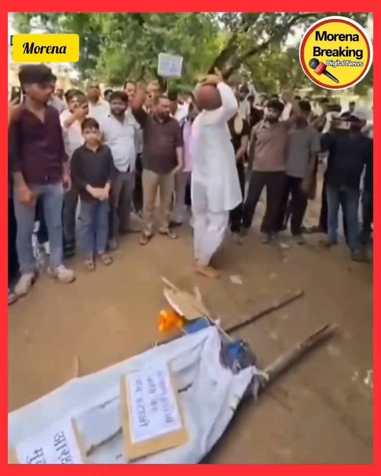 मुंडन कराया, फिर आरक्षण व यूजीसी कानून की अर्थी निकाली। मुरैना के कैलारस में सवर्ण समाज का अनोखा प्रदर्शन👇 Morena Breaking Namaste Morena Public Morena Hello morena Rakesh Mavai Ex Mla Morena Bol Morena Collector Office Morena