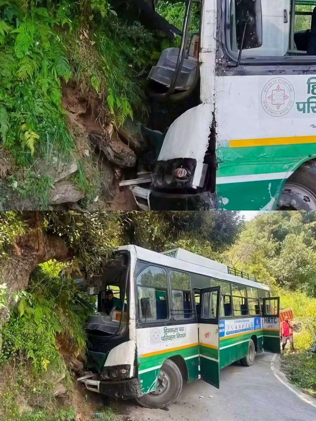 कुल्लू : भेखली सड़क मार्ग पर HRTC बस दुर्घटनाग्रस्त, करीब आधादर्जन लोगों के घायल होने की सूचना