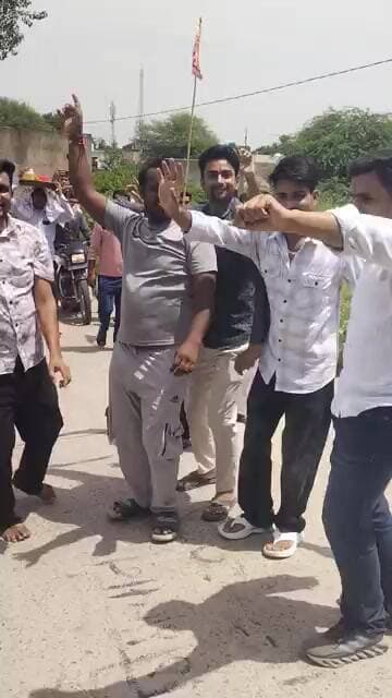 हरसौरा में श्री श्याम मंदिर निर्माण की रखी गई नींव , श्याम भक्त नाचते हुए # #meerabaichanu #Harsora