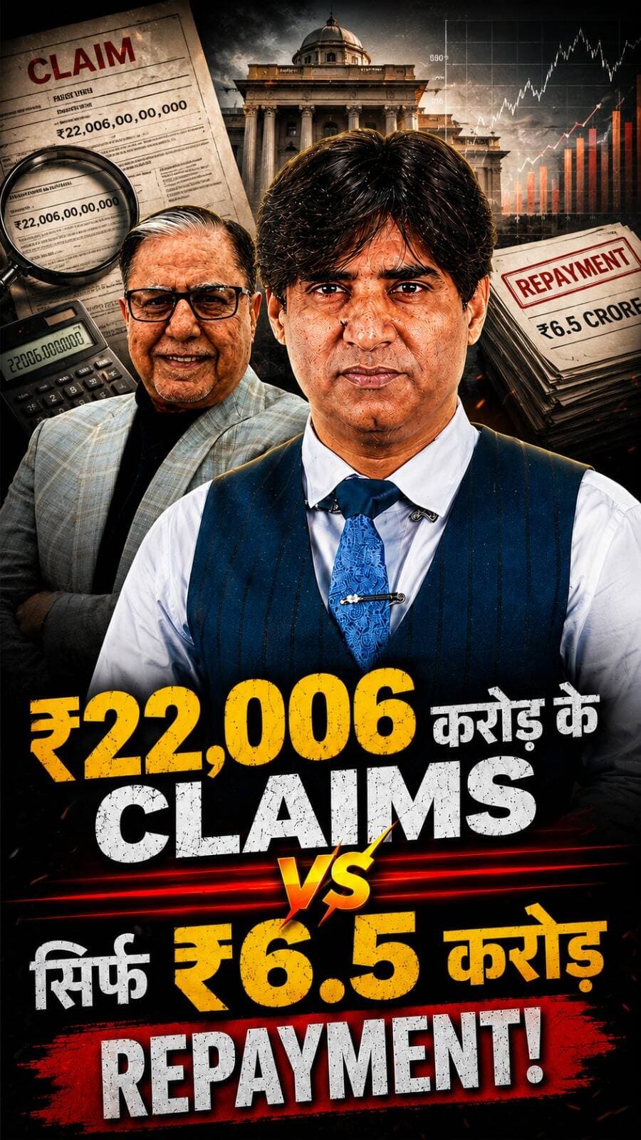 ₹22,006 करोड़ के CLAIMS VS सिर्फ ₹6.5 करोड़ REPAYMENT! 😳 | Subhash Chandra Case
#SubhashChandra #ZeeGroup #Insolvency #BankLoan #IndianBanking
आम आदमी का ₹1 लाख का लोन फंसे तो बैंक EMI, ब्याज और CIBIL को लेकर दबाव बनाता है…
लेकिन जब मामला हजारों करोड़ के claims का हो, तो कहानी इतनी सीधी नहीं रहती।
Subhash Chandra की personal insolvency case में करीब ₹22,006 करोड़ के claims सामने आए, जबकि approved repayment करीब ₹6.5 करोड़ के आसपास है।
लेकिन ध्यान रहे—इसे सीधे “₹22,000 करोड़ का कर्ज ₹6.5 करोड़ में माफ” कहना सही नहीं होगा। ये claims उन companies की liabilities से जुड़े हैं, जिनके loans में personal guarantees भी शामिल थीं।
फिर भी सवाल बड़ा है—
क्या insolvency system आम आदमी और बड़े borrowers के लिए बराबर तरीके से काम करता है?
आपकी राय क्या है?
कानून सबके लिए बराबर या बड़े borrowers को ज्यादा राहत?
Comment में बताइए 👇
(Subhash Chandra case, Subhash Chandra insolvency case, ₹22006 crore claims, ₹6.5 crore repayment, Zee Group debt, Essel Group debt, Subhash Chandra debt, personal insolvency India, insolvency law India, bank loan settlement, Indian banking system, NCLT Subhash Chandra, corporate debt India, loan recovery India, आम आदमी का लोन, बैंक लोन, कर्ज सेटलमेंट)
