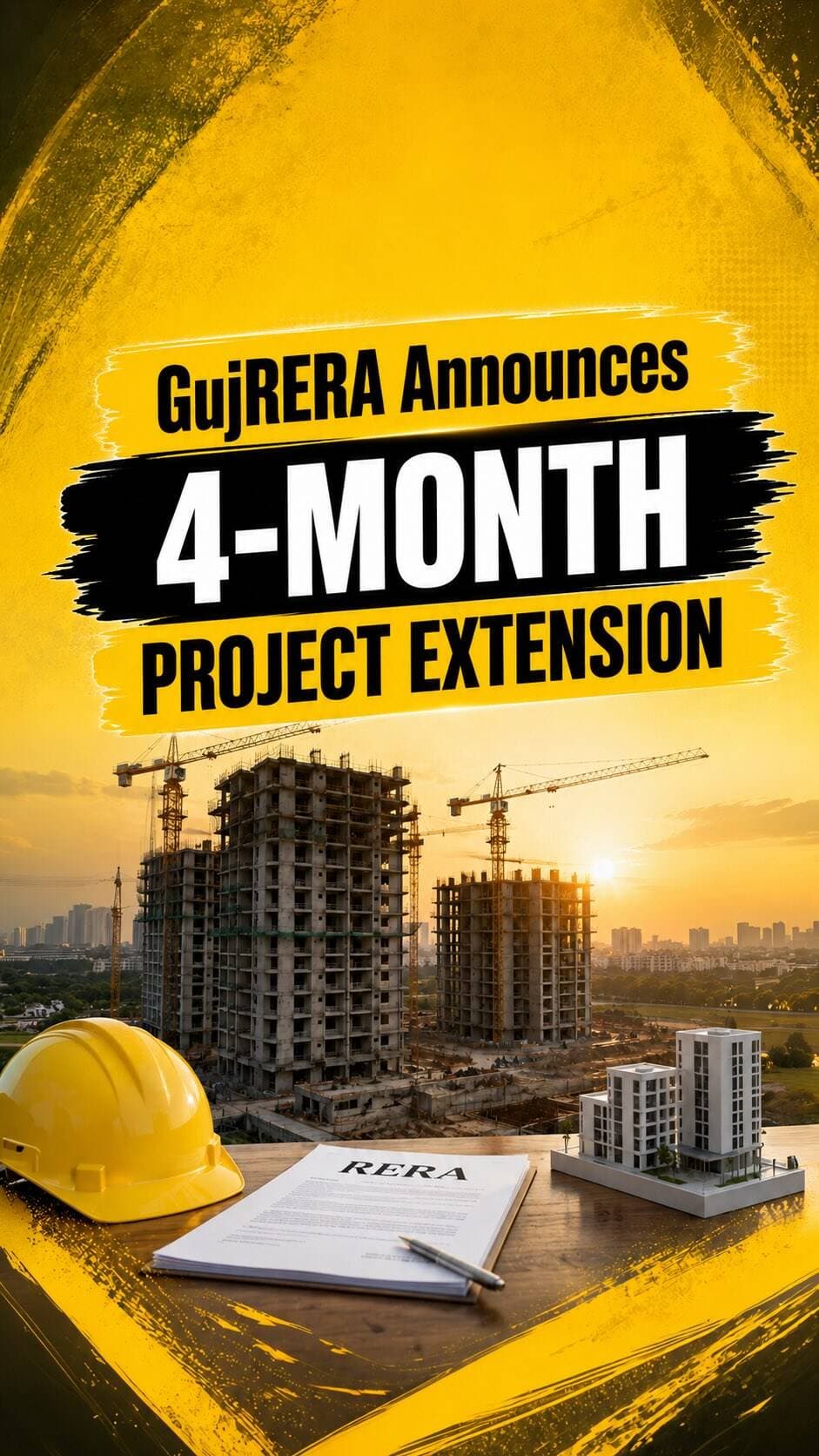 GujRERA has officially granted a four-month extension to eligible RERA projects scheduled for completion on or after February 28, 2026.
Builders will not need to apply separately or pay any additional fee. For eligible homebuyers, possession dates and certain payment dues falling between February 28 and June 30 will also be extended by four months. The revised dates will soon be updated on the RERA portal.
(GujRERA Update, RERA Extension, Builders, Homebuyers, Project Completion)
#GujRERA #RERAUpdate #RealEstateNews #Homebuyers #GujaratRealEstate