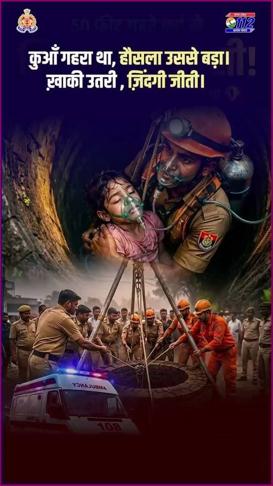 कुआँ गहरा था… हौसला उससे भी गहरा।
फतेहगढ़ में 4 वर्षीय मासूम के कुएँ में गिरने की सूचना मिलते ही पुलिस टीम रेस्क्यू में जुट गई।
हर गुजरता पल चुनौती बढ़ा रहा था, लेकिन कोशिशें थमी नहीं।
करीब 3 घंटे की लगातार मशक्कत के बाद मासूम को सुरक्षित बाहर निकाल लिया गया।
एक नन्ही-सी जान।
तीन घंटे की जद्दोजहद।
और आखिर में—ज़िंदगी की जीत।
जहाँ उम्मीद की डोर हो, ख़ाकी उसे थामे रखती है।
