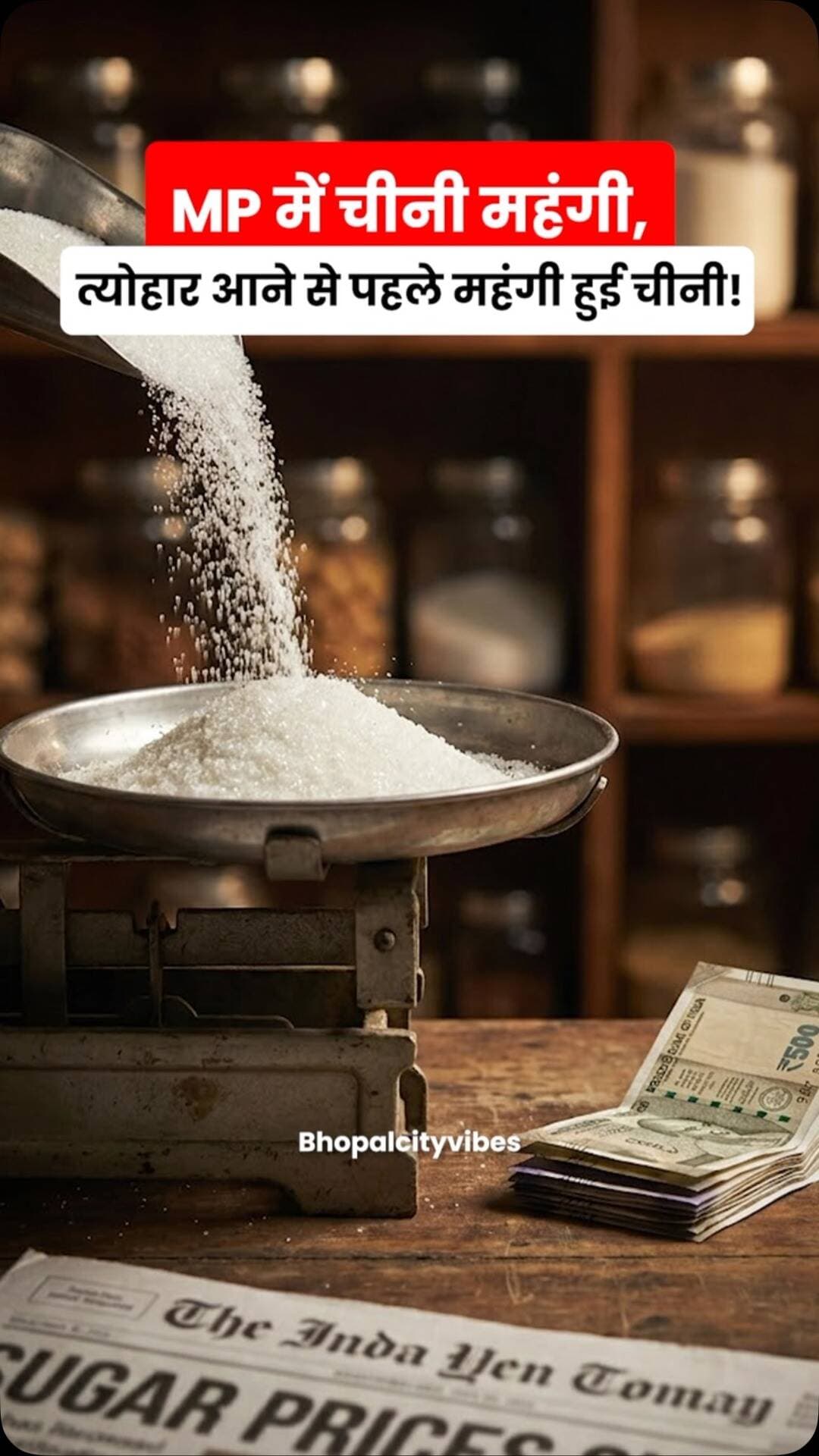 🍬 ₹1000 में 7 किलो चीनी कम! 😳
MP में चीनी के बढ़ते दामों के पीछे आखिर कमी है या जमाखोरी? 🚨
#MPNews #SugarPrice #MadhyaPradesh #BreakingNews