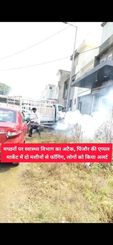 डेंगू-मलेरिया को लेकर पिंजौर में मचा हड़कंप,
एप्पल मार्केट में पहुंची स्वास्थ्य विभाग की टीम, शुरू हुई फॉगिंग
#pinjore #haryana #kalka #panchkula #news