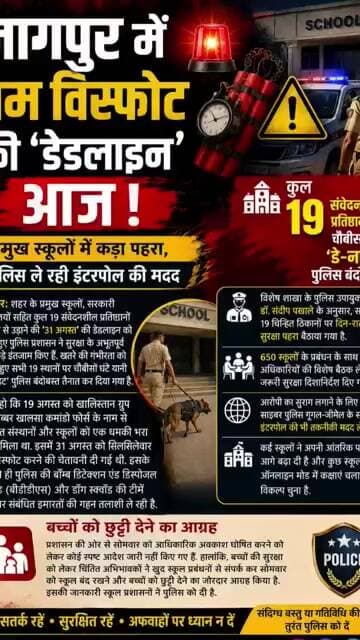 नागपुर में बम धमाके की 'डेडलाइन' आज! 19 जगहों पर हाई अलर्ट 🚨 | Nagpur News #shorts #nagpurnews