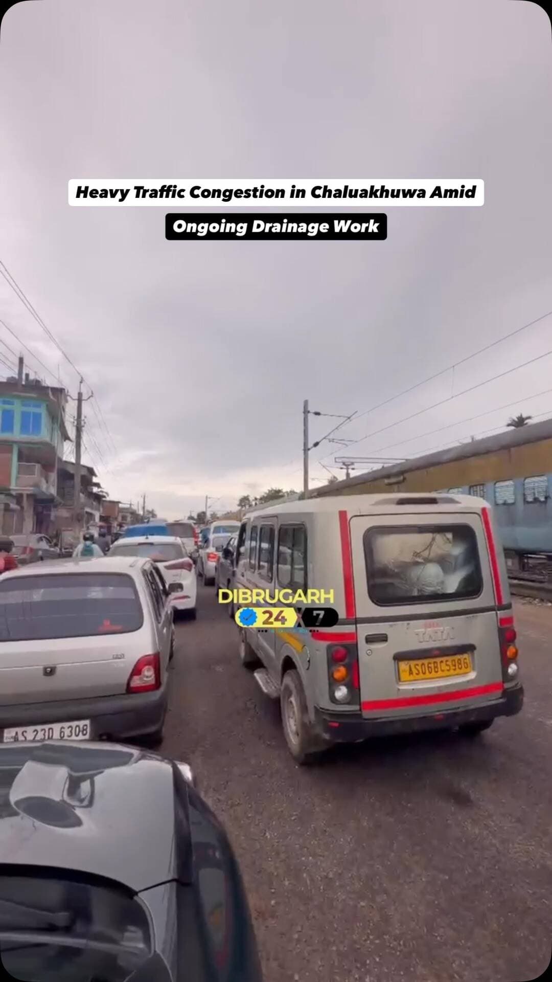 #News | Heavy traffic congestion in Chaluakhuwa amid ongoing drainage work
