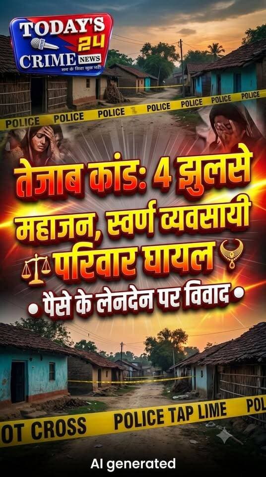 ते*जाब कां*ड में चार लोग झु*लसे, महाजन और स्वर्ण व्यवसायी समेत परिवार के सदस्य घा*यल
पूर्वी चंपारण के केसरिया थाना क्षेत्र के गढ़वा गांव में पैसों के लेनदेन को लेकर महाजन और स्वर्ण व्यवसायी के बीच हुआ वि*वाद तेजा*ब कां*ड में बदल गया। घटना में महाजन, स्वर्ण व्यवसायी, उसकी पत्नी और ढाई वर्षीय मासूम बच्चे समेत चार लोग गं*भीर रूप से झु*लस गए।।।।।।।।।।।।।
#motiharinews #amiteshkumar #motiharinewsupdate #Todays_24_Crime_News #motiharpolice