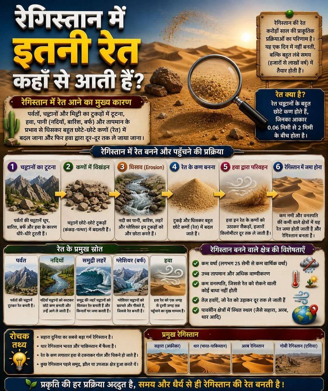रेगिस्तान में इतनी रेत कहां से आती है