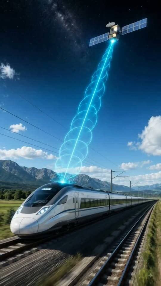 precise data transmission to trains 🚄. This technology ensures reliable connectivity for passengers and operational systems 🚄. The integration of satellite networks facilitates advanced railway management 🛰️.#RailwayTech #SatelliteConnectivity #SmartRailways