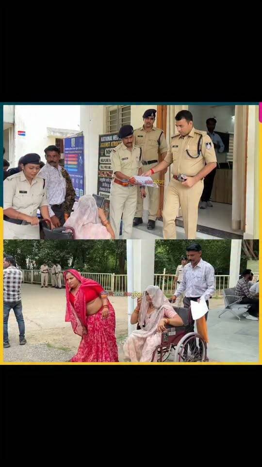 दफ्तर में कुर्सी छोड़, सीढ़ियों पर बैठे पुलिस अधीक्षक धर्मराज मीणा सुनी दिव्यांग महिला की समस्या