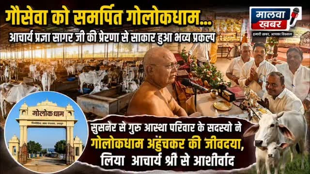 सुसनेर: गुरु आस्था परिवार के सदस्यो ने गोलोकधाम ओहुँचकर की जीवदया, लिया आचार्य प्रज्ञासागरजी से आशीर्वाद, गौसेवा को समर्पित गोलोकधाम…
#गोलोकधाम #गौसेवा #आचार्यप्रज्ञासागरजी #आचार्यप्रज्ञासागरमहाराज #जीवदया गुरुआस्थापरिवार सुसनेर जयपुर निंबोडिया गौसंरक्षण गौसेवाधाम धर्म आशीर्वाद जन्मजयंती मालवाखबर MalwaKhabar Goseva GolokDham JeevDaya