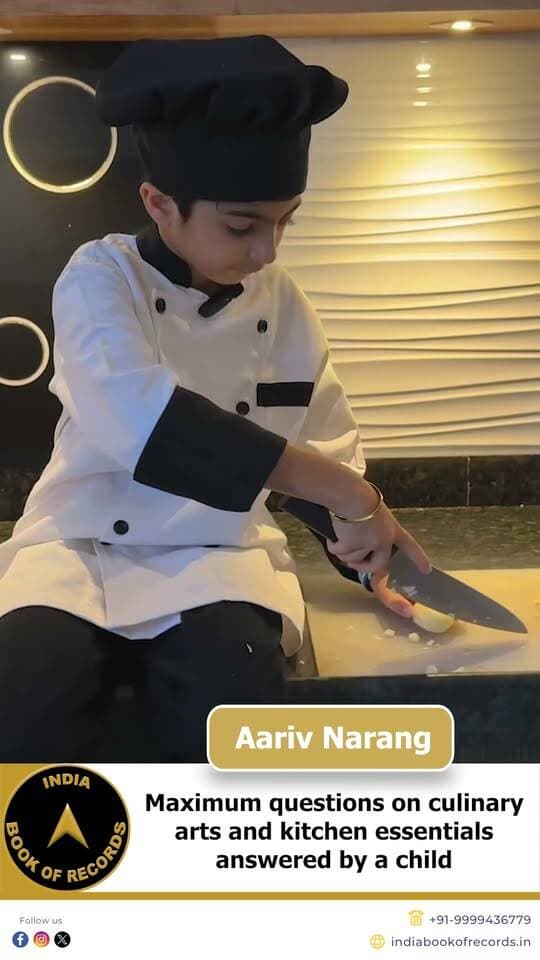 Aariv Narang Answers 100 Culinary Questions | India Book of Records
Aariv Narang from Bharatpur, Rajasthan, earned an India Book of Records achievement by answering 100 culinary arts and kitchen essentials questions in 7 minutes and 43 seconds. His record was confirmed on June 9, 2026.
#indiabookofrecords #youngachiever #culinaryarts #recordholder #ibr