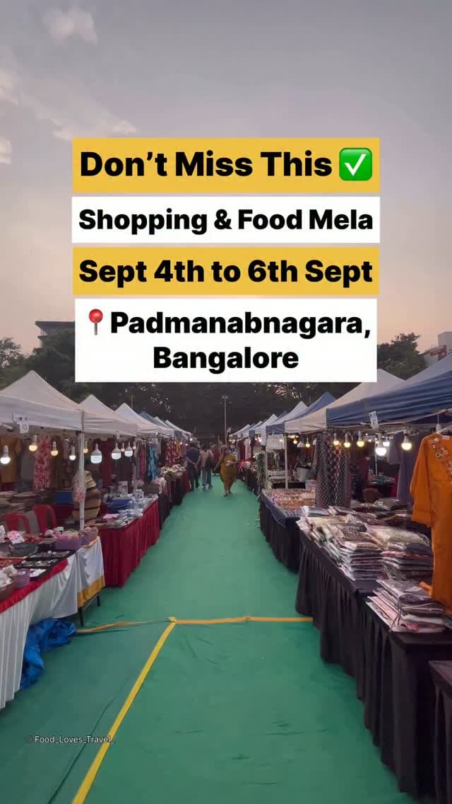 📍Carmel School Ground, Padmanabnagar, Bangalore
Sept 4,5,6
Stall Booking:- 7829777171 / 8317495488
#padmanabnagar #banashankari #nammabengaluru #bangalorefoodies #bangaloreblogger
