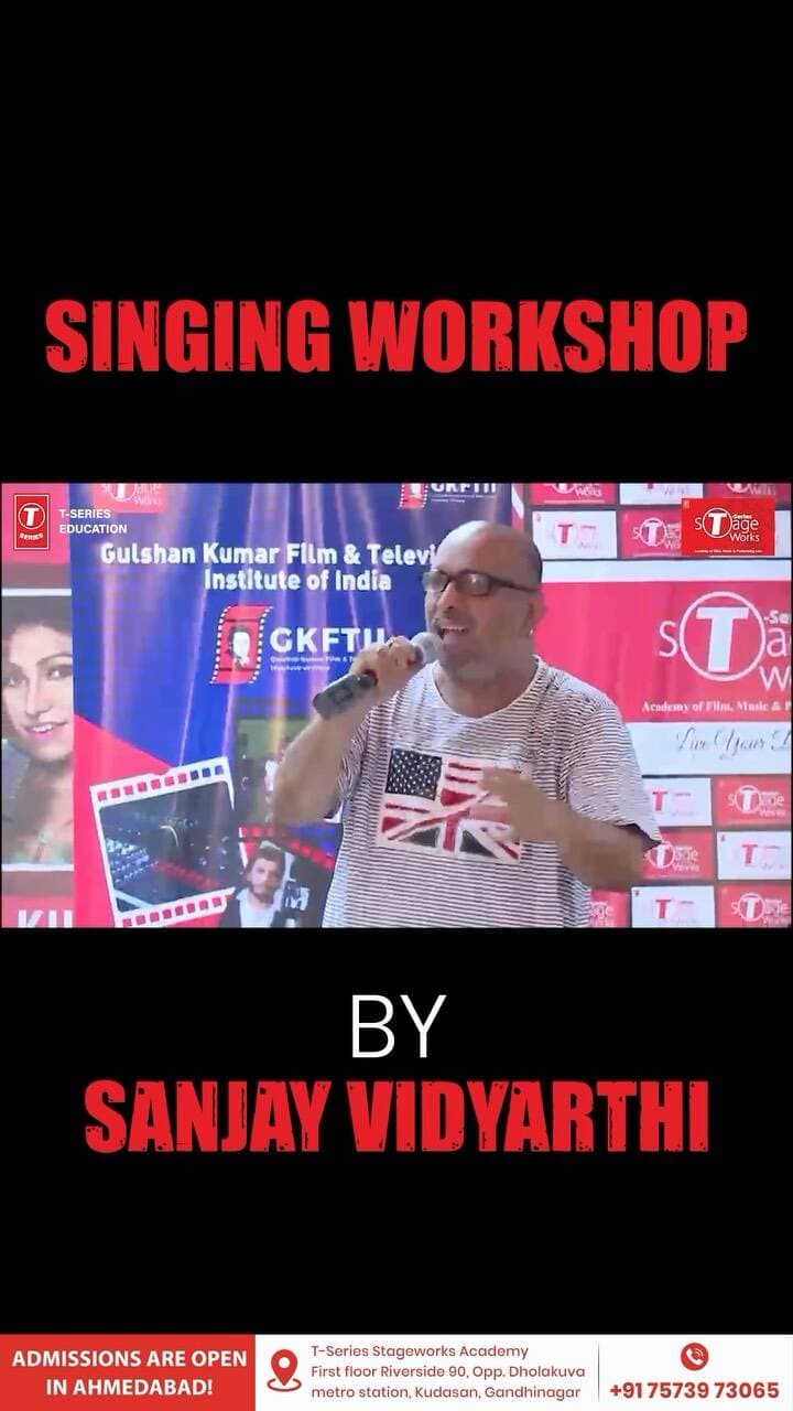 🎤✨ **LEARN FROM THE BEST. FIND YOUR VOICE. OWN THE STAGE!** 🔥🎶
🌟 **SPECIAL SINGING WORKSHOP WITH** 🌟
🎙️🔥 **SANJAY VIDYARTHI** 🔥🎙️
🎼 **Renowned Music Director | Industry Mentor | Vocal Coach**
🚀 Take your singing to the **NEXT LEVEL** with expert guidance from **Sanjay Vidyarthi**!
📍 **T-Series StageWorks Academy – Ahmedabad**
First Floor, Riverside 90, Opp. Dholakuva Circle Metro Station, Kudasan, Gandhinagar.
📅 **5th September** | ⏰ 4:00 PM – 7:00 PM
📅 **6th September** | ⏰ 12:00 PM – 3:00 PM
🚨 **LIMITED SEATS AVAILABLE!** 🚨
💰 Registration Fee: ₹500 Only
⚠️ LIMITED SEATS AVAILABLE!
✅ Register now to reserve your seat before registrations close.
📞 For Registration & More Information:
Call / WhatsApp: 7573973065
💫 **Your voice has a story… let SANJAY VIDYARTHI help you make it unforgettable!** 🎶❤️🔥