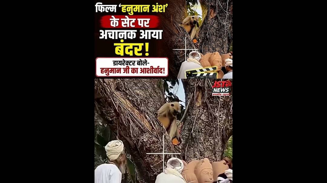 फिल्म 'हनुमान अंश' के सेट पर आया था लंगूर, डायरेक्टर बोले आशीर्वाद. #filmmaker #HanumanAnsh #viral