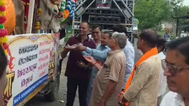 गौ माता को राष्ट्रीय माता का दर्जा दिलाने 375 किमी की पदयात्रा, मोहन बड़ोदिया में हुआ स्वागत