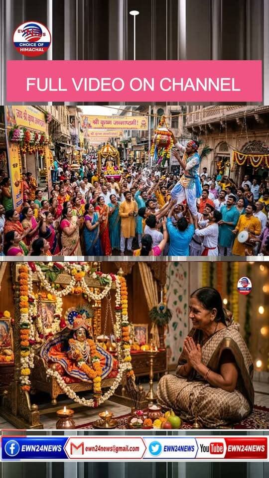 श्रीकृष्ण जन्माष्टमी 2026 : शुभ मुहूर्त ... #Janmashtami2026 #KrishnaJanmashtami #ShriKrishna #Janmashtami #BalGopal #Kanha #LordKrishna #Devotion #Mathura #ewn24news #choiceofhimachal
