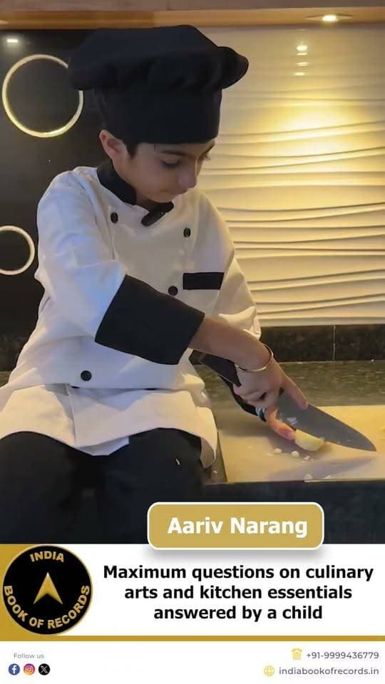 Aariv Narang Answers 100 Culinary Questions | India Book of Records
Aariv Narang from Bharatpur, Rajasthan, earned an India Book of Records achievement by answering 100 culinary arts and kitchen essentials questions in 7 minutes and 43 seconds. His record was confirmed on June 9, 2026.
#indiabookofrecords #youngachiever #culinaryarts #recordholder #ibr