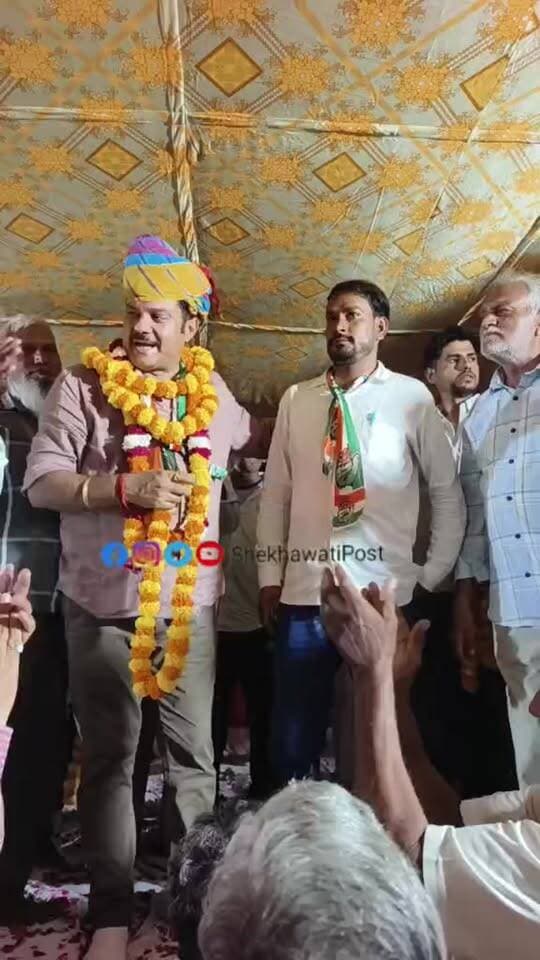 नवलगढ़ के वार्ड नंबर 11 में कांग्रेस प्रत्याशी प्रकाश रुंथला के कार्यालय का शुभारंभ