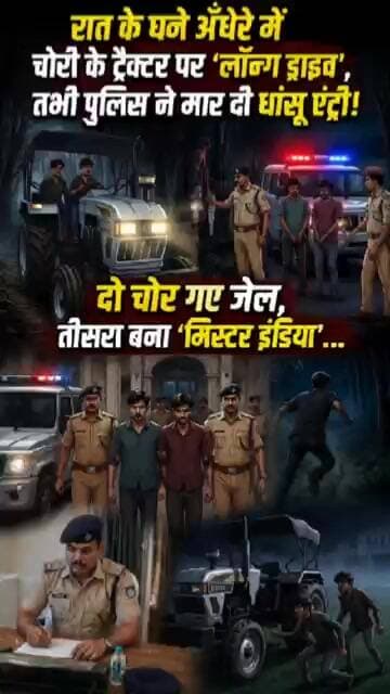 रात के घने अँधेरे में चोरी के ट्रैक्टर पर 'लॉन्ग ड्राइव', तभी पुलिस ने मार दी धांसू एंट्री!