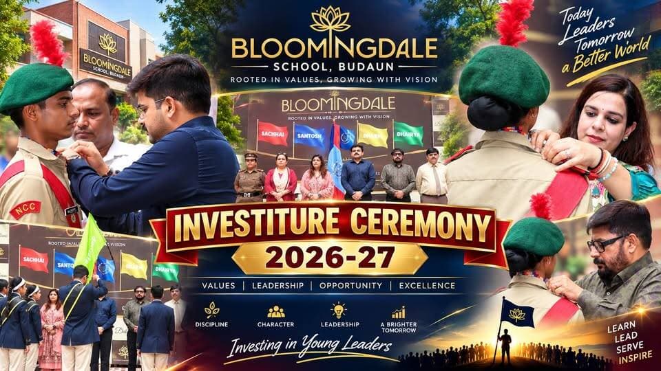 Bloomingdale School Budaun में दिखा Leadership का जलवा! 🎖️ Investiture Ceremony 2026-27 ने जीता सबका दिल 🔥 | #BloomingdaleSchool #Budaun #InvestitureCeremony #InvestitureCeremony2026 #StudentLeaders #SchoolEvent #Leadership #NCC #BudaunNews #SatyamevBharatNews Eshan Mehndiratta