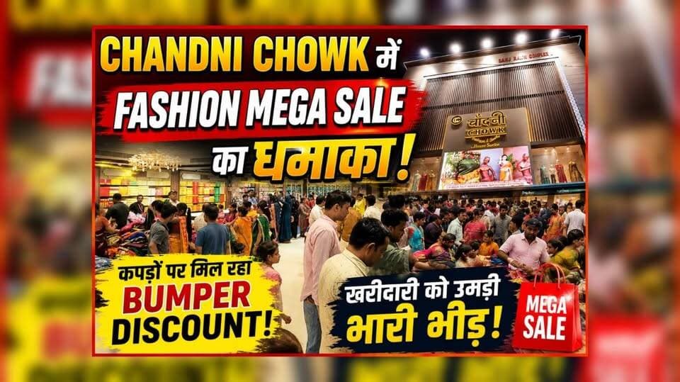 Chandni Chowk में Fashion Mega Sale का धमाका! कपड़ों पर Bumper Discount, खरीदारी को उमड़ी भारी भीड़! 😱🛍️