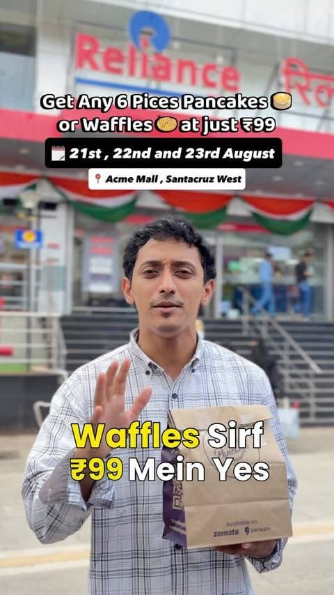 ₹99 mein 6 pancakes ya koi bhi waffle only at @99_pancakes Acme mall, Santacruz West
🗓️21st, 22nd & 23rd August only
Offer valid ONLY at the Acme mall, Santacruz West outlet
Location-
Acme Mall, near Khira Nagar, Santacruz, Rizvi Nagar, Khira Nagar, Santacruz (West), Mumbai, Maharashtra 400054
99 Pancakes , Pancakes , Waffles , chocolate, chocolate pancakes, kunafa waffles, kunafa, Dessert Places in Mumbai , santacruz , Mumbai Foodies , Dessert Lovers , New Store Opening
#99Pancakes #pancakes #waffles #santacruz #desserts