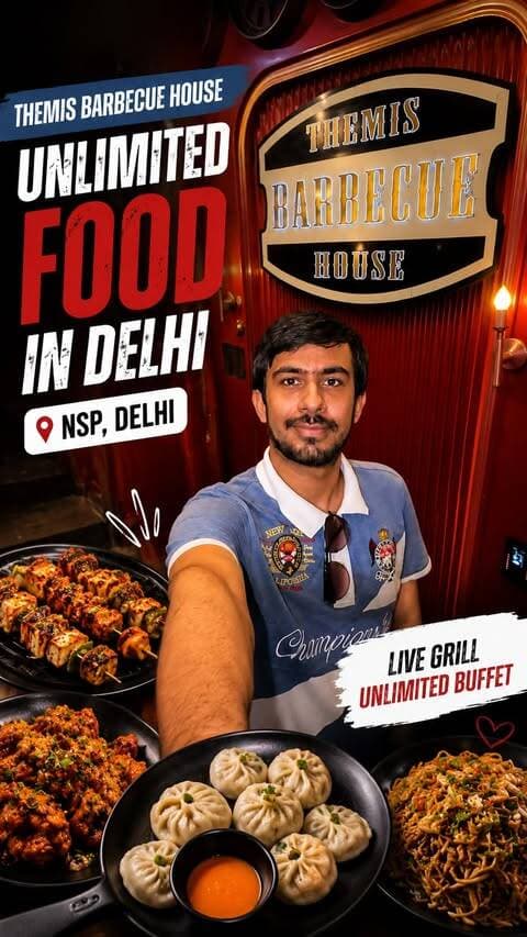Unlimited food In Delhi 😱❤️🤌
.
@themisbarbecuehousensp 📍
.
Nsp Delhi📍
.
.
Follow Us @varunfoody ❤️ 🤤⚠️
.
Follow Us @varunfoody 🔥
.
Comment & Share 📍❤️❤️
.
Nsp , north delhi , buffet lover , delhi , west delhi, restaurant, themis barbecue, chicken , cp , buffet places , viral buffet in delhi , Pitampura , rohini ,
.
Hashtag:-
#pitampura #nsp #unlimitedfood #streetfood #northdelhi
.
Keywords -
Themis Barbecue House, Themis Barbecue NSP, Unlimited Food in Delhi, Unlimited Buffet Delhi, Best Buffet in Delhi, Best Food in NSP, NSP Restaurants, Delhi Food Vlog, Delhi Food Blogger, Unlimited Buffet Near Me, Barbecue Buffet Delhi, Live Grill Buffet, Best Unlimited Food, Affordable Buffet Delhi, Delhi Buffet Places, Family Dining Delhi, North Delhi Restaurants, Unlimited Starters Delhi, Delhi Food Reels, Best Restaurants in Delhi