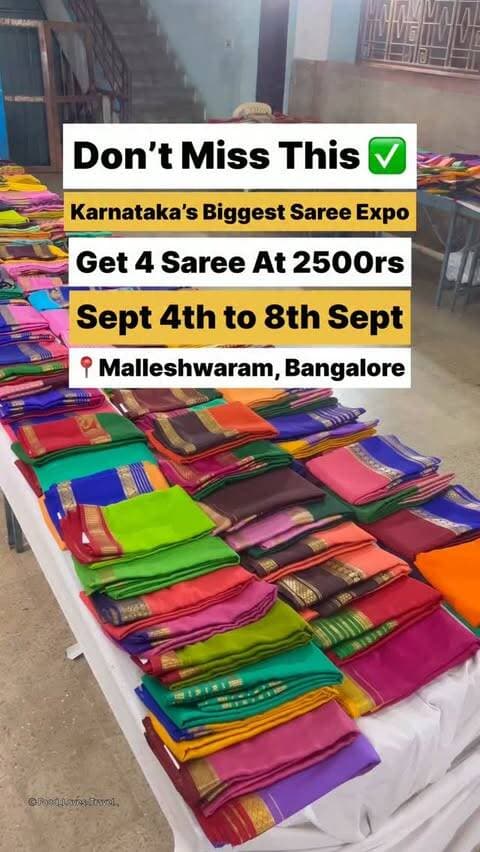 📍Sri Gayatri Mini Hall, Marghosa Road, Malleshwaram
Sept 4th to 8th Sept
#malleshwaram #malleshwaramshopping #malleshwaramdiaries #nammabengaluru #bangaloreblogger