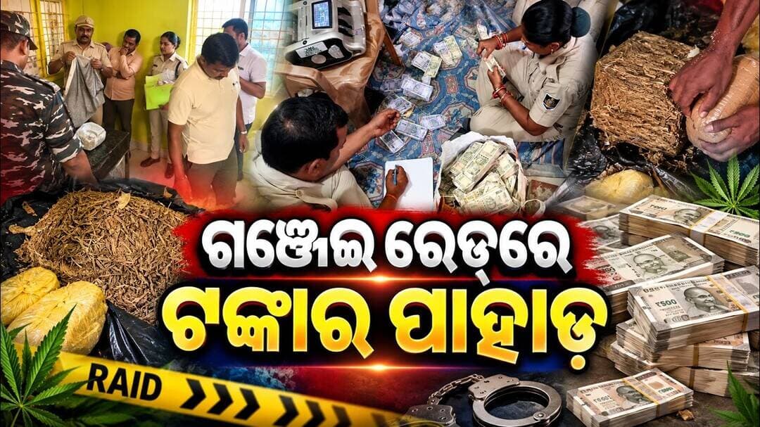 ଗଞ୍ଜେଇ ରେଡ୍ରେ ଟଙ୍କାର ପାହାଡ଼ || Puri Ganja Bust: 183 Kg Ganja Seized,