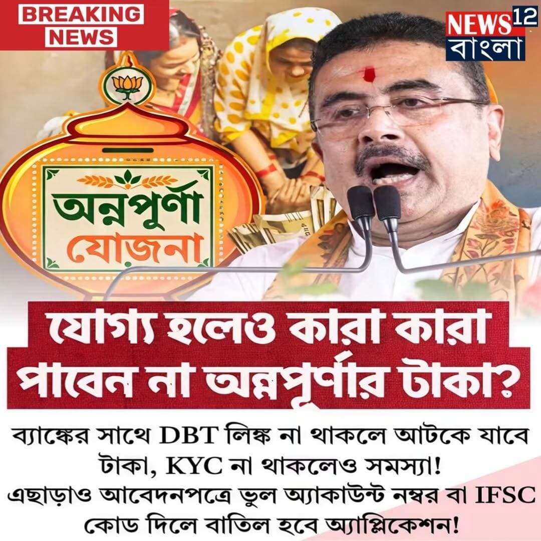 সেপ্টেম্বরের ১০ থেকে ১৭ তারিখ মধ্যে অন্নপূর্ণা যোজনা ৩০০০ টাকা করে টাকা প্রদান শুরু হবে যাদের রিজেক্ট বা আন্ডার প্রসেস দেখাচ্ছে তারা এই লিংকে দেখে নিন ।
https://socialsecurity.wb.gov.in/Office/login