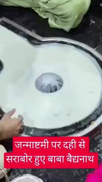 जन्माष्टमी पर बाबा बैद्यनाथ को दही का भोग लगाया गया #devghar #bholenath #shiv #janmashtmi