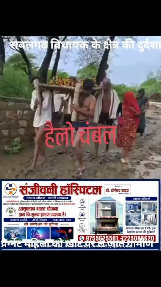मुरैना–सबलगढ़ विधायक सरला रावत के क्षेत्र में डबल इंजन सरकार के विकास की भयावह करने वाली तस्वीरें आई सामने ।
किस प्रकार एक गर्भवती महिला को चारपाई पर नदी पार कर के ले जाया जा रहा है
और गर्भवती महिला दर्द से कहारती नजर आ रही है
वही उसके साथ वाली महिला विधायक नेता मंत्रियों से खुलेआम गाली देती नजर आ रही है सब मर गए सरला मर गई नेता मर गए मंत्री मर गए वोटो के लिए सब आ जाते है वायरल वीडियो सबलगढ़ की जॉनसन पंचायत का बताया जा रहा है