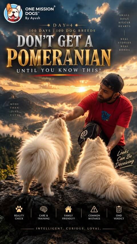 Pomeranian Lene Se Pehle Ye Galti Mat Karna!
⚠️ (Watch Till End)
Cute teddy bear now, but did you know Pomeranians were once 15 kg Arctic sled dogs? ❄️🐶
Pocket-sized body, pure lion attitude! Never skip training just because they’re small tiny dog still means big responsibility. 🐾
Tell us your Pom’s name in the comments! 👇
#pomeranian #doglovers #petlovers #100days #onemissiondogs