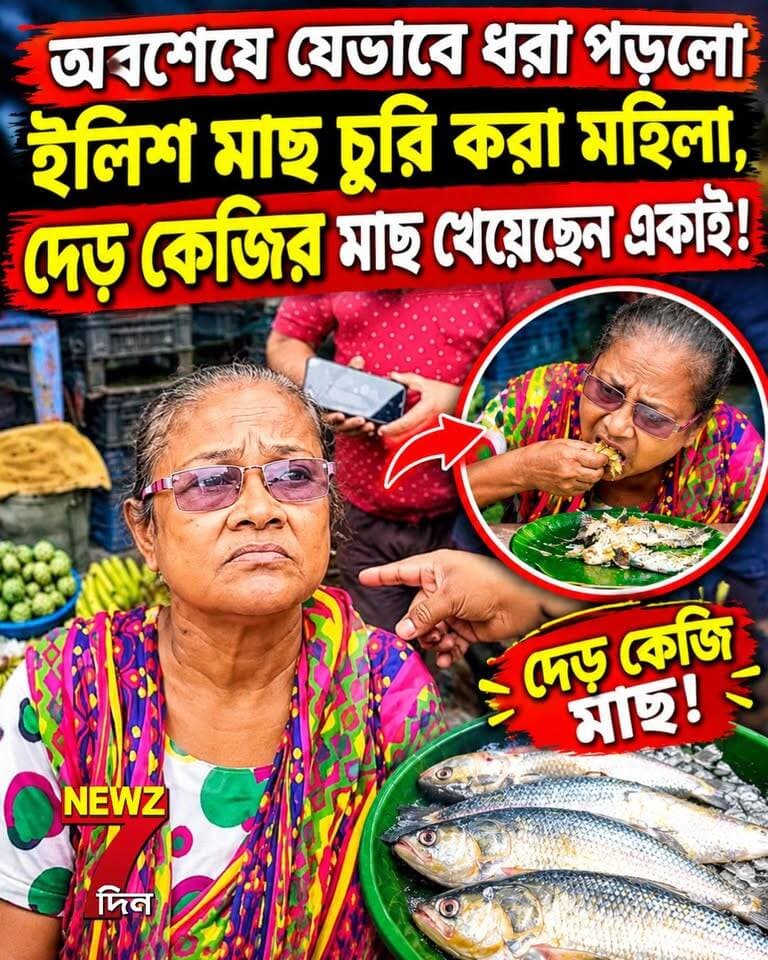 মাছ চোর মহিলা যেভাবে ধরা পড়ল, দেড় কেজি ইলিশ মাছ খেয়েছেন একাই! তারপর যা হল মধ্যমগ্রামে